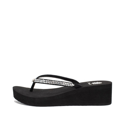 Yellow Box Footwear Sale | Custard Wedge Sandal - Black