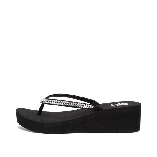 Yellow Box Footwear Sale | Custard Wedge Sandal - Black