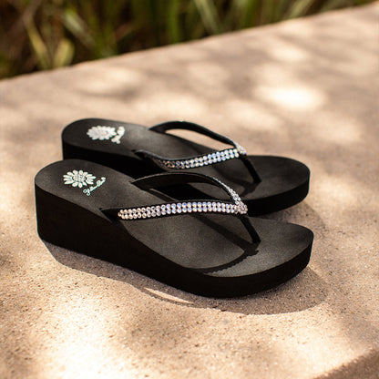 Yellow Box Footwear Sale | Custard Wedge Sandal - Black