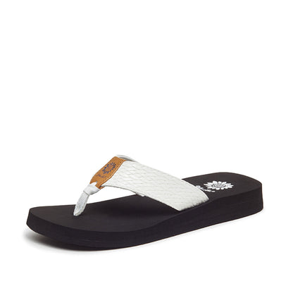 Yellow Box Footwear Featured | Flax Flip Flop - White