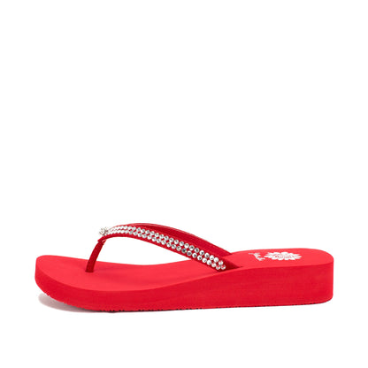 Yellow Box Footwear Sale | Jello Rhinestone Sandal - Red