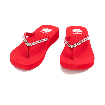 Yellow Box Footwear Sale | Jello Rhinestone Sandal - Red