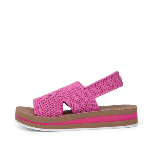 Yellow Box Footwear Special Offer | Martie Knit Flatform Sandal - Fuchsia