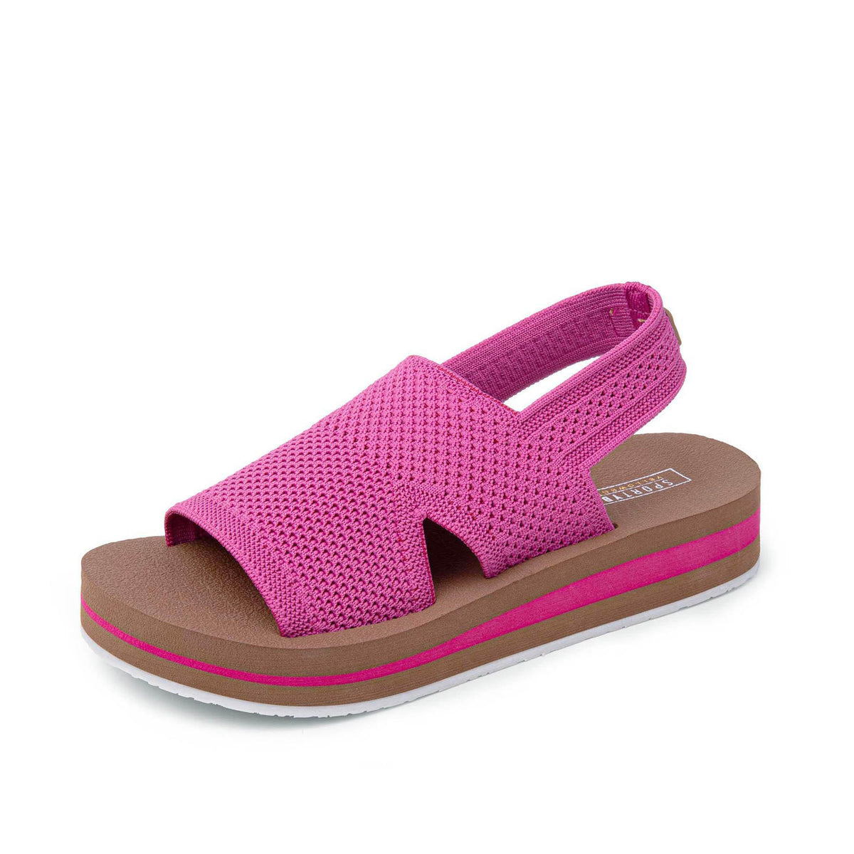 Yellow Box Footwear Special Offer | Martie Knit Flatform Sandal - Fuchsia