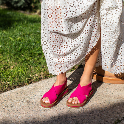 Yellow Box Footwear Everyday | Miranda Knit Flatform Sandal - White