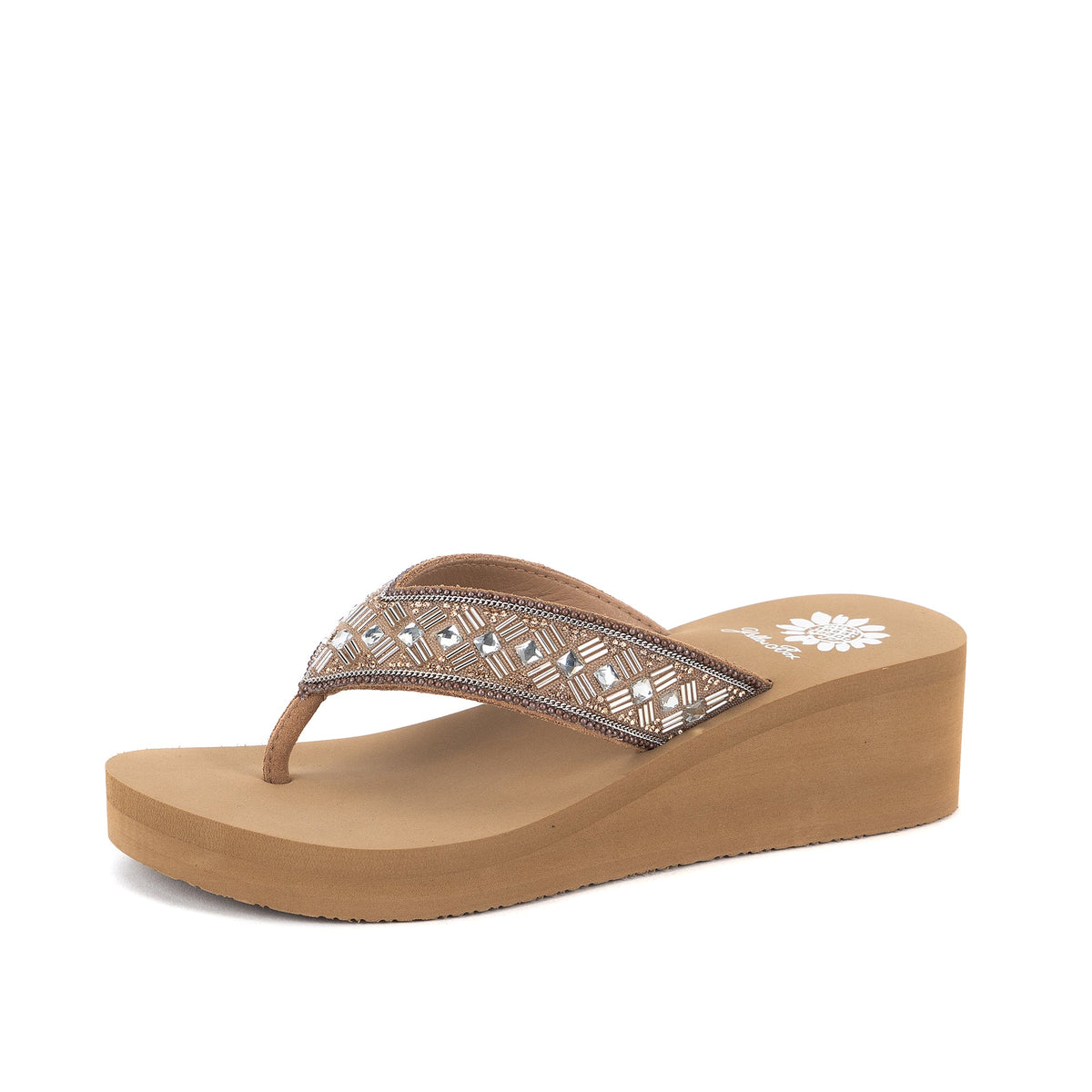 Yellow Box Footwear Latest | Selvia Wedge Sandal - Tan Multi