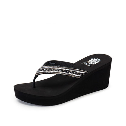 Yellow Box Footwear Classic | Edan Wedge Sandal - Black