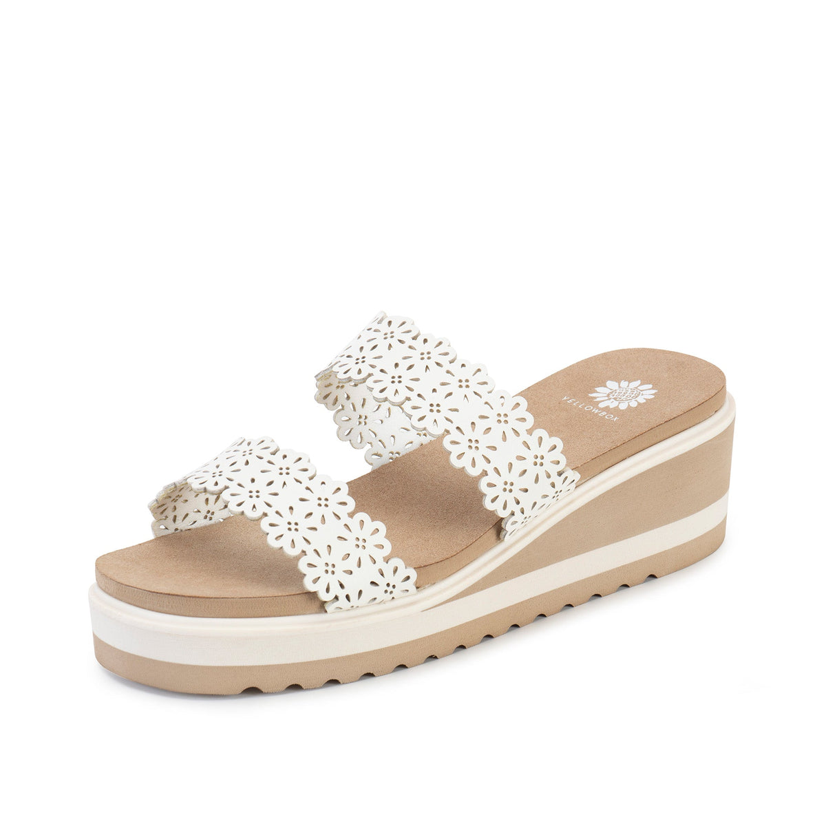 Yellow Box Footwear Sale | Airy Wedge Sandal - White