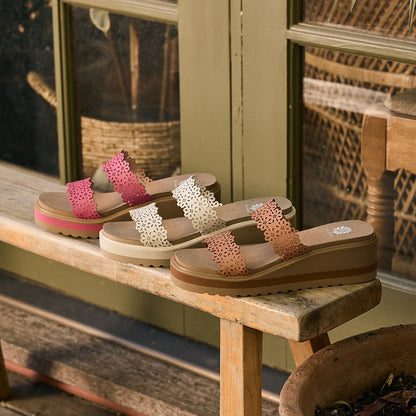 Yellow Box Footwear Sale | Airy Wedge Sandal - White