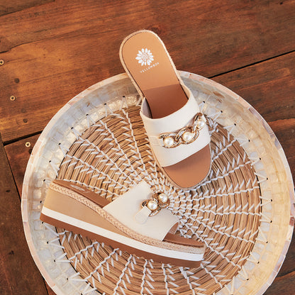 Yellow Box Footwear Discount | Adelfia Wedge Sandal - Ivory