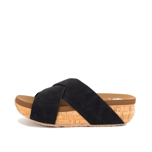 Yellow Box Footwear Value | Bursa Crossband Flatform - Black
