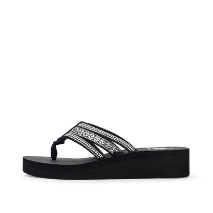 Yellow Box Footwear Essential | Laka Flatform Sandal - Black White
