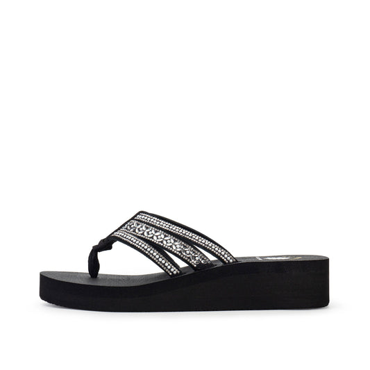 Yellow Box Footwear Essential | Laka Flatform Sandal - Black White