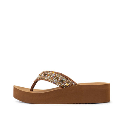 Yellow Box Footwear Recommended | Raziq Flatform Sandal - Tan Multi