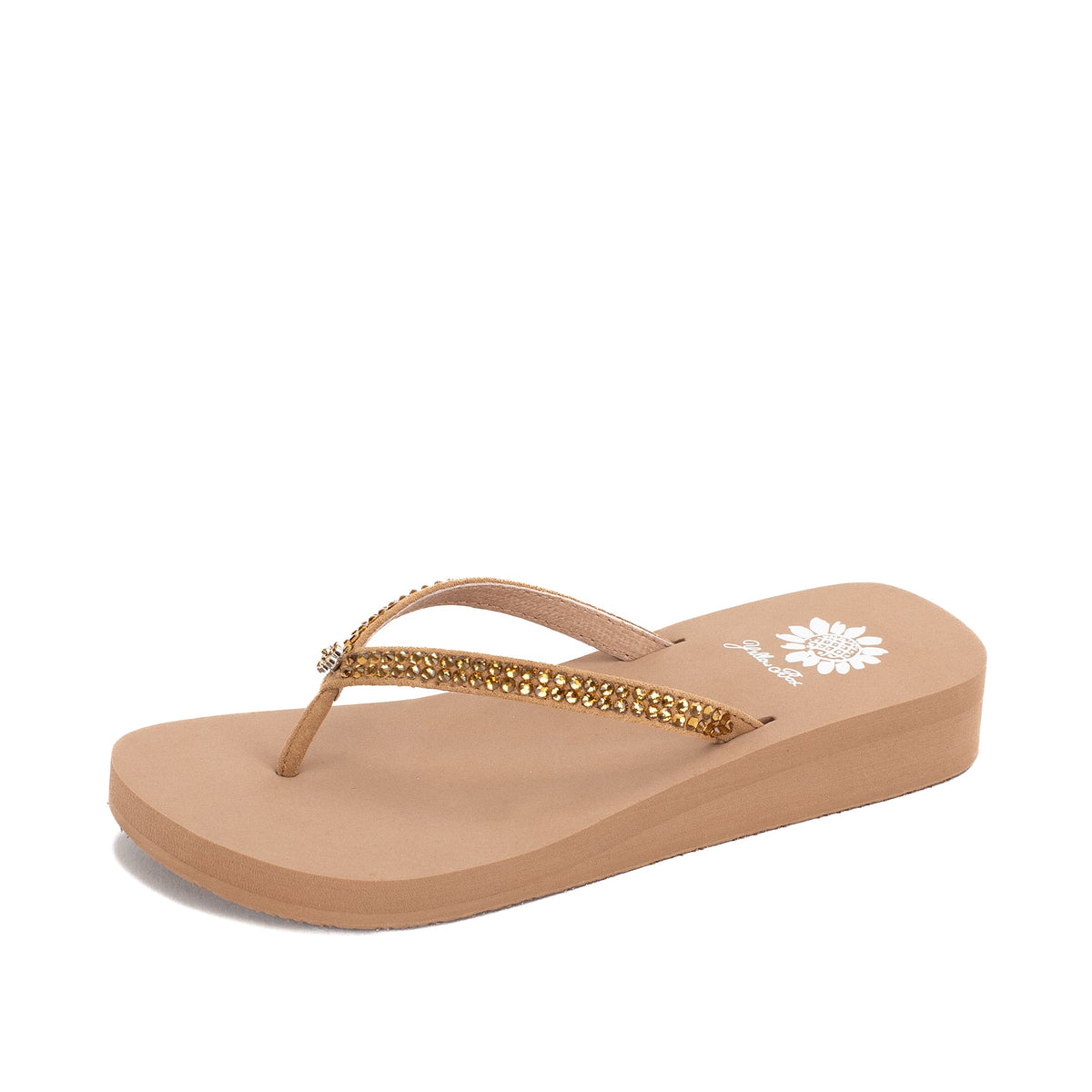 Yellow Box Footwear Classic | Jello Rhinestone Sandal - Toast