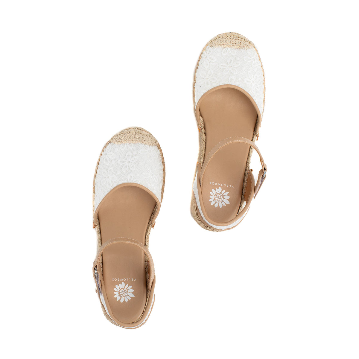 Yellow Box Footwear Top Pick | Einar Espadrille Wedge - White