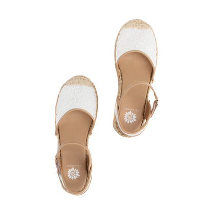 Yellow Box Footwear Top Pick | Einar Espadrille Wedge - White