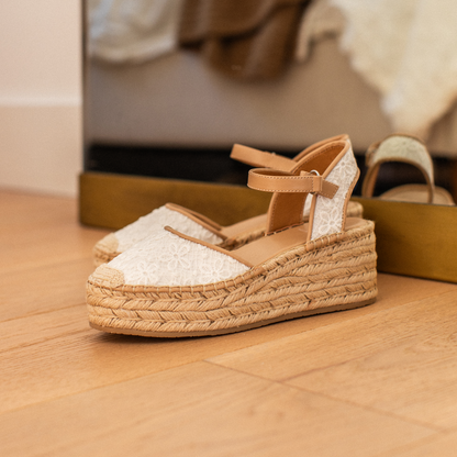 Yellow Box Footwear Top Pick | Einar Espadrille Wedge - White