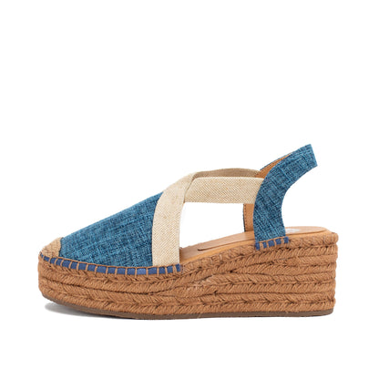 Yellow Box Footwear Trusted | Erica Espadrille Wedge - Denim