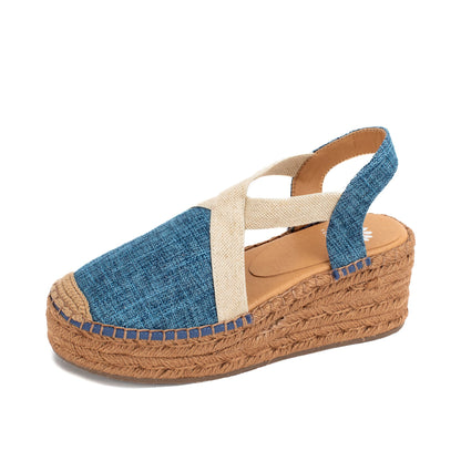 Yellow Box Footwear Trusted | Erica Espadrille Wedge - Denim