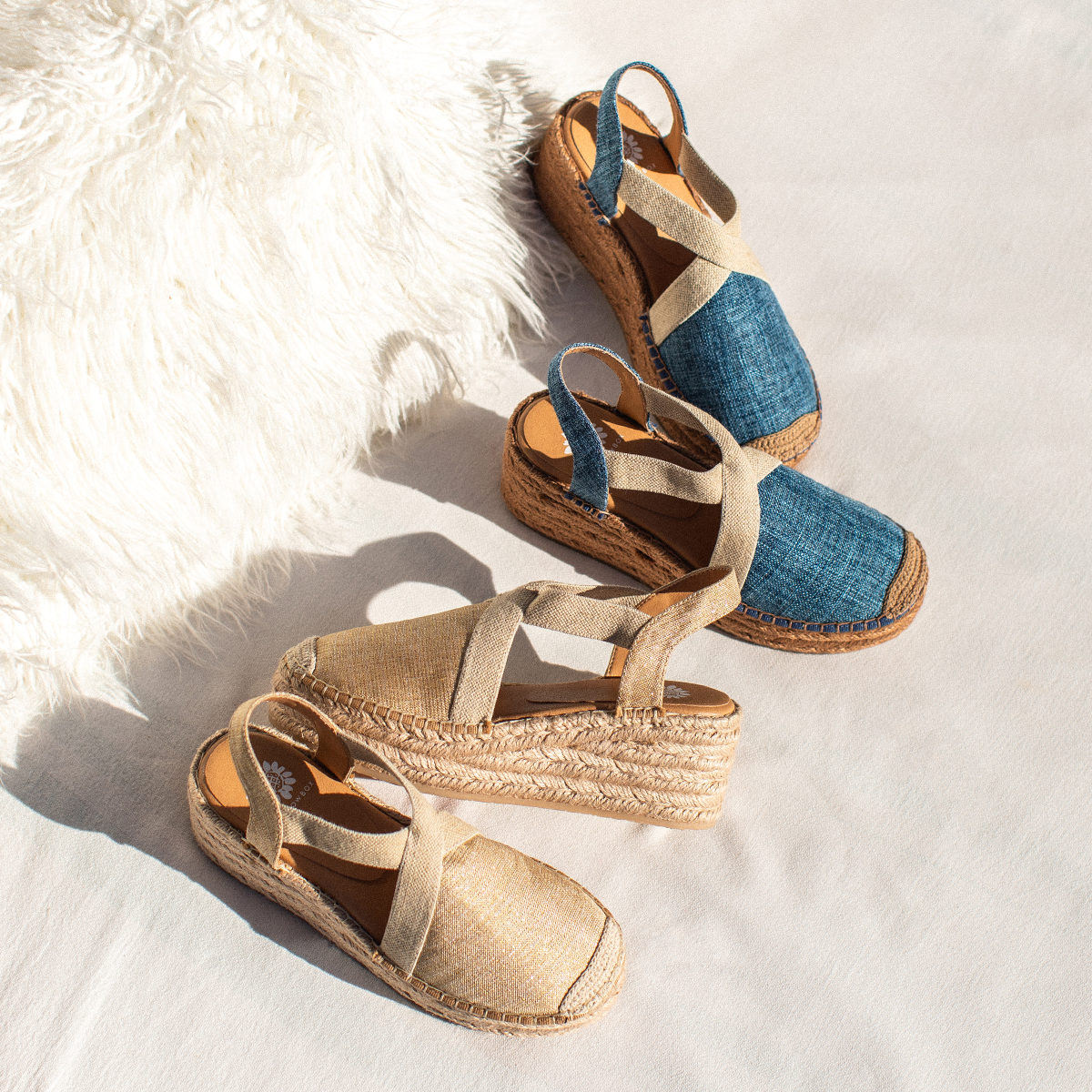 Yellow Box Footwear Trusted | Erica Espadrille Wedge - Denim