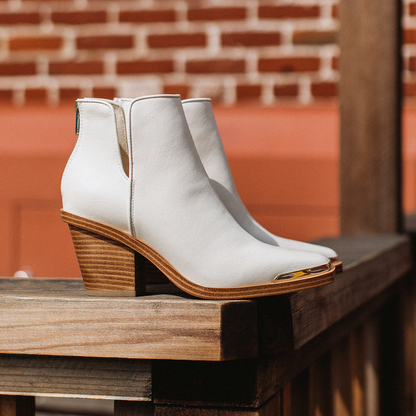 Yellow Box Footwear Premium | Valeska Cut-out Bootie - Ivory