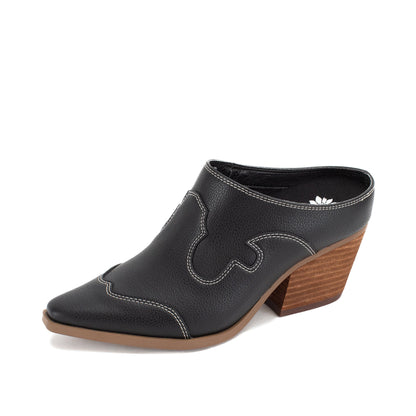 Yellow Box Footwear Best Price | Cyan Heeled Mule - Black