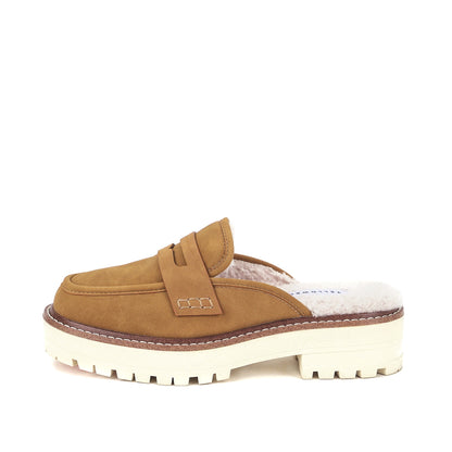 Yellow Box Footwear Trusted | Shareen Shearling Loafer Mule - Almond