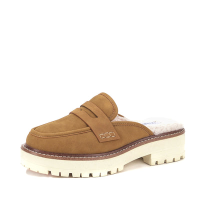 Yellow Box Footwear Trusted | Shareen Shearling Loafer Mule - Almond