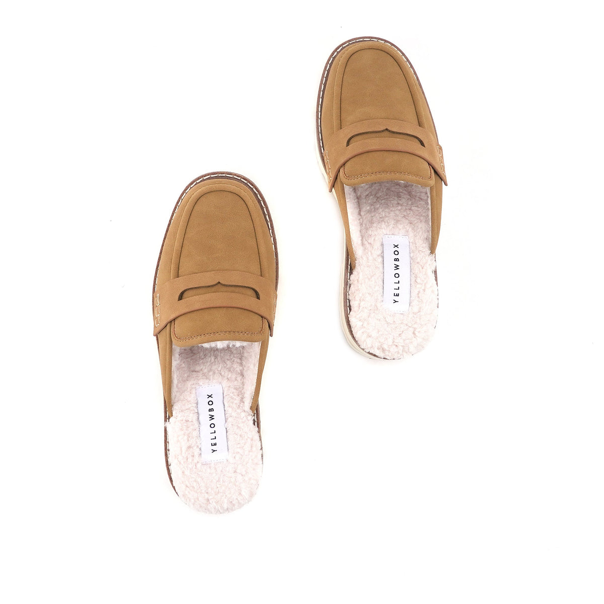 Yellow Box Footwear Trusted | Shareen Shearling Loafer Mule - Almond