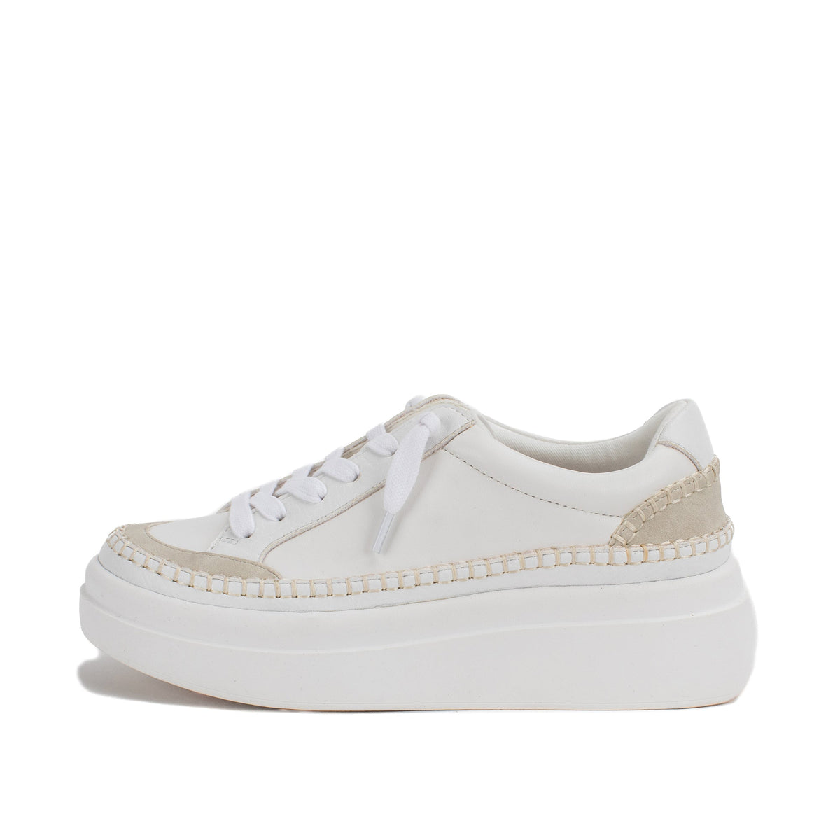 Yellow Box Footwear Premium | Eloise Flatform Sneaker - White