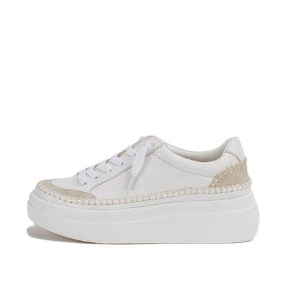 Yellow Box Footwear Premium | Eloise Flatform Sneaker - White