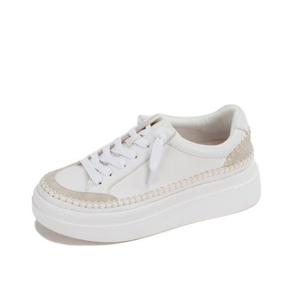 Yellow Box Footwear Premium | Eloise Flatform Sneaker - White