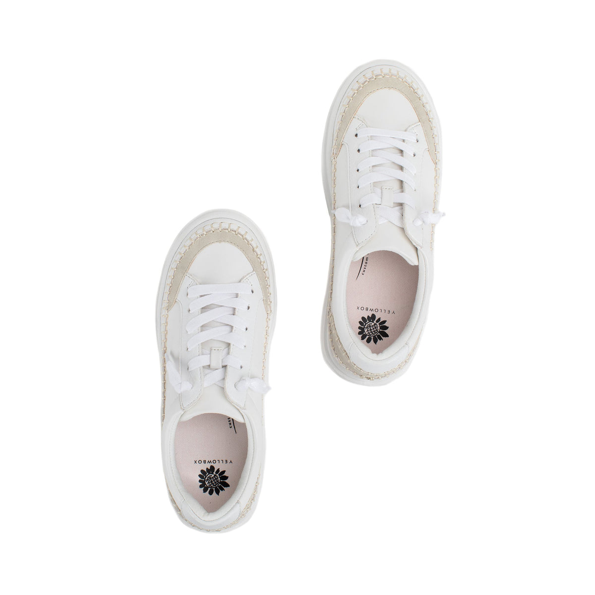 Yellow Box Footwear Premium | Eloise Flatform Sneaker - White