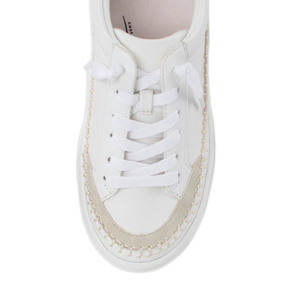 Yellow Box Footwear Premium | Eloise Flatform Sneaker - White