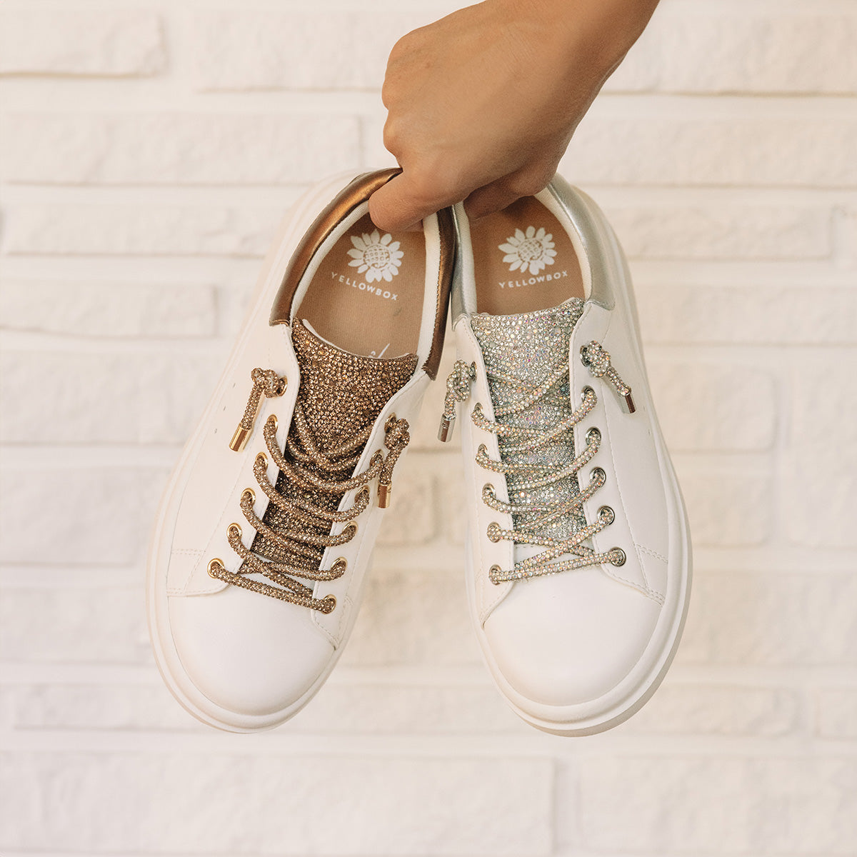 Yellow Box Footwear Best Price | Earl Rhinestone Sneaker - Bronze