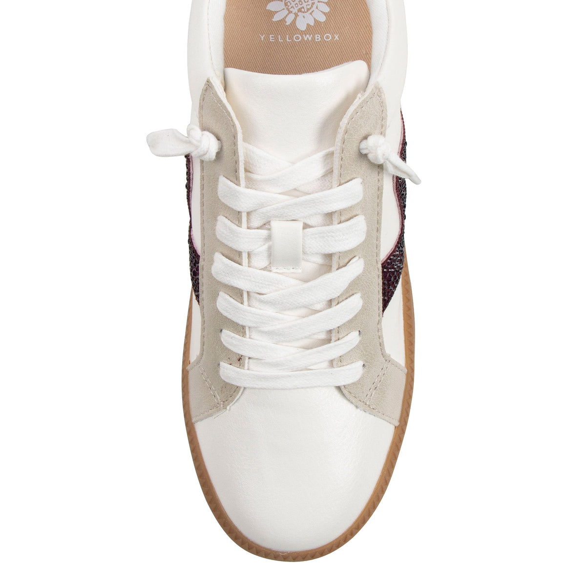 Yellow Box Footwear Featured | Ziti Crystal Sneaker - Burgundy