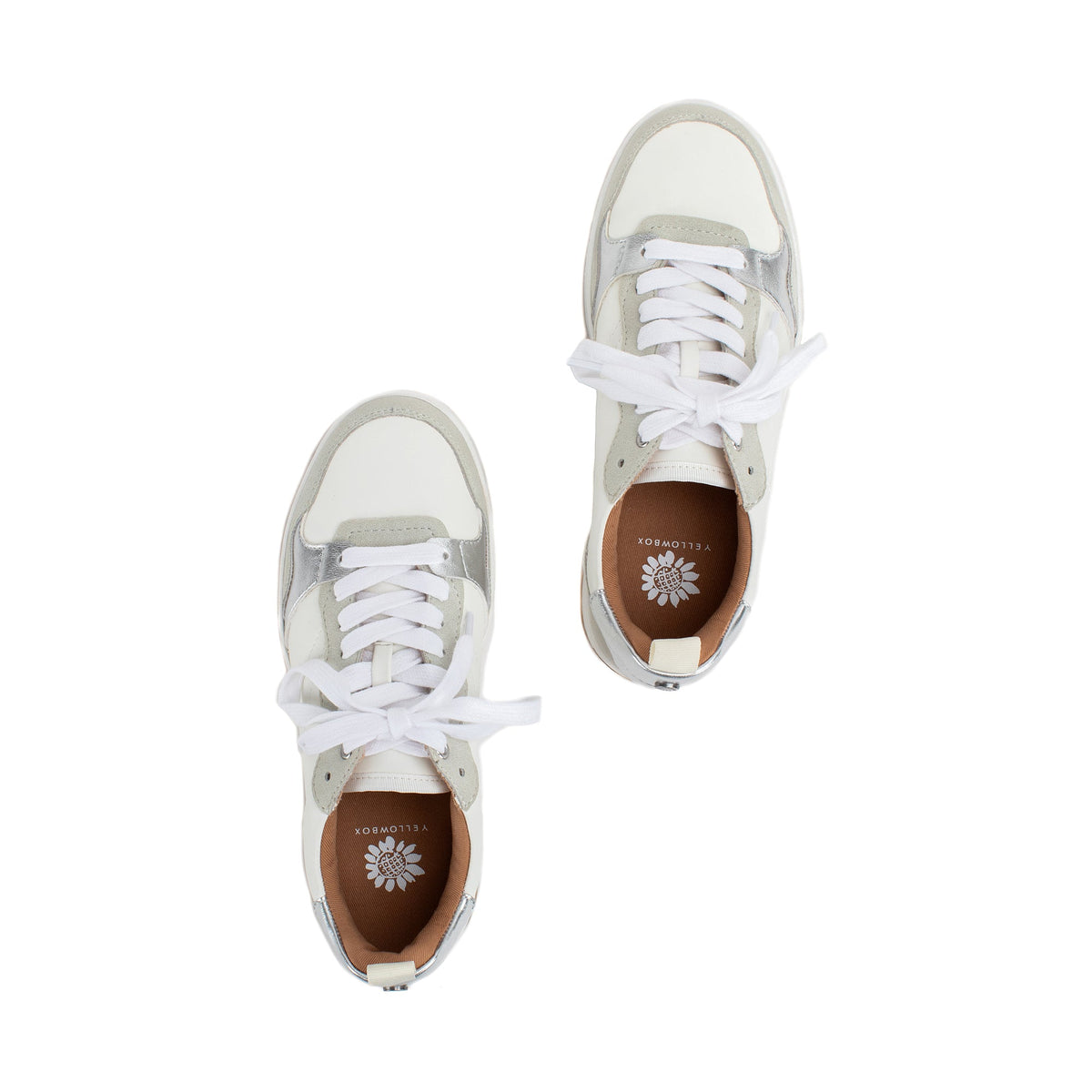 Yellow Box Footwear Signature | Nayari Court Sneaker - White