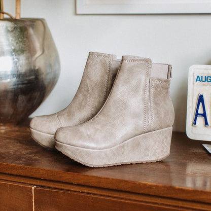 Yellow Box Footwear Customer Favorite | Brittany Wedge Ankle Boot - Taupe