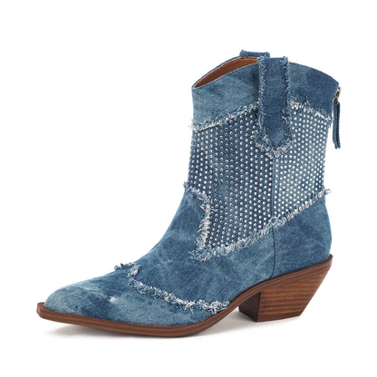 Yellow Box Footwear Special Offer | Lagos Rhinestone Boot - Denim