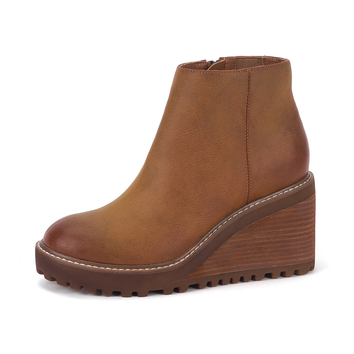 Yellow Box Footwear Best Seller | Alexis Wedge Ankle Boot - Tan