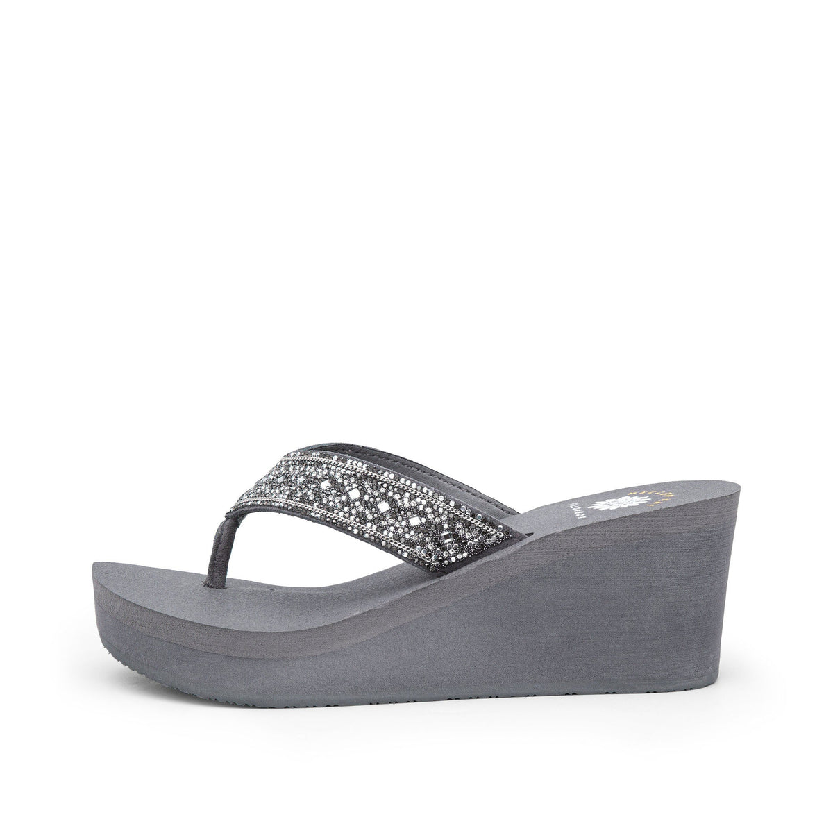 Yellow Box Footwear Signature | Waneta Wedge Sandal - Gray