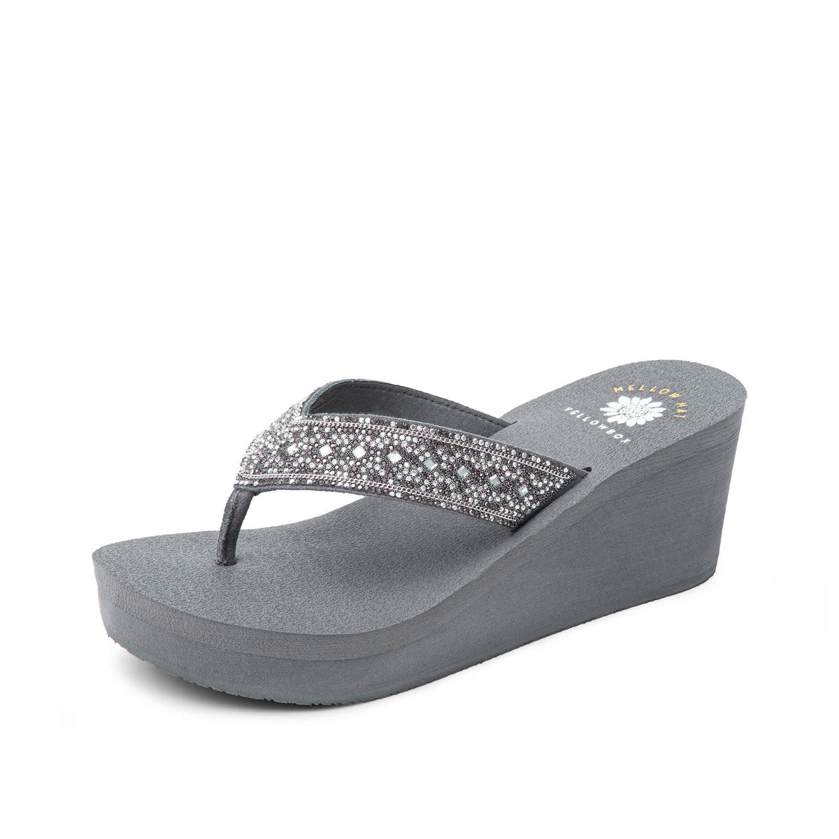 Yellow Box Footwear Signature | Waneta Wedge Sandal - Gray