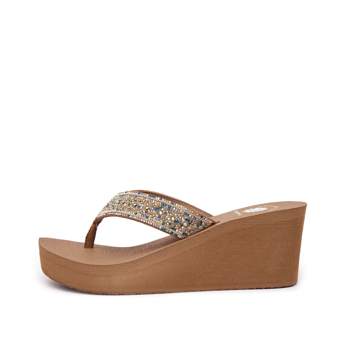 Yellow Box Footwear Signature | Waneta Wedge Sandal - Gray