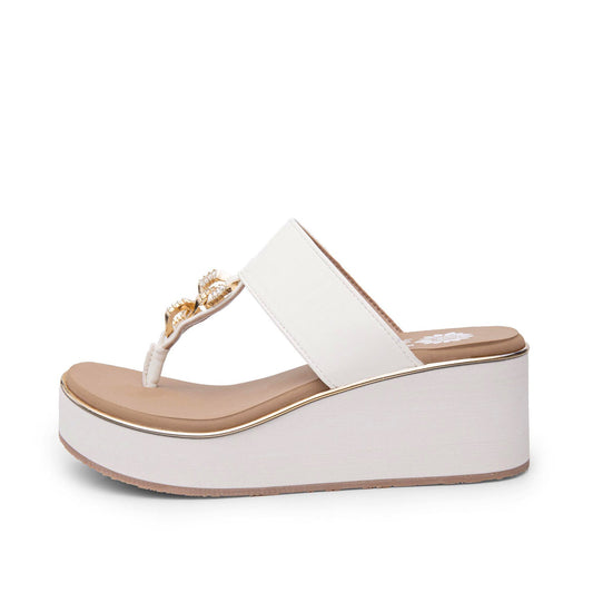 Yellow Box Footwear Trending | Darcy Wedge Sandal - White