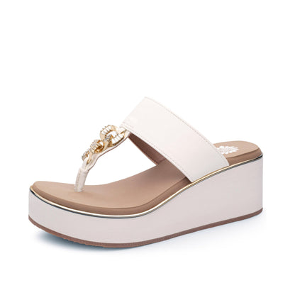 Yellow Box Footwear Trending | Darcy Wedge Sandal - White