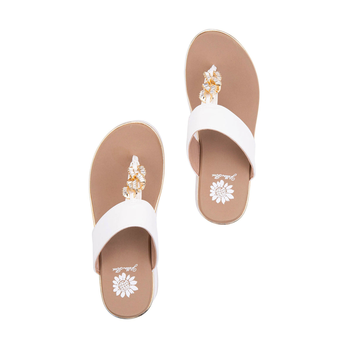 Yellow Box Footwear Trending | Darcy Wedge Sandal - White