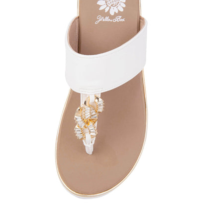 Yellow Box Footwear Trending | Darcy Wedge Sandal - White