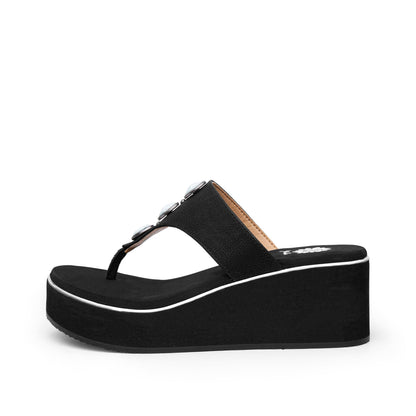 Yellow Box Footwear Classic | Daize Wedge Sandal - Black