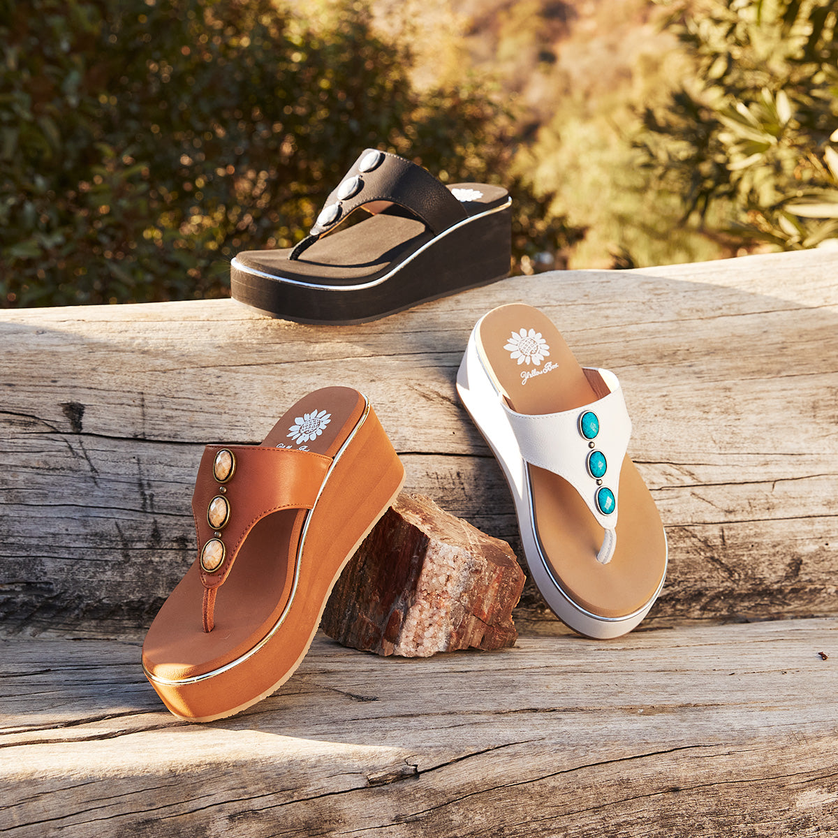Yellow Box Footwear Classic | Daize Wedge Sandal - Black